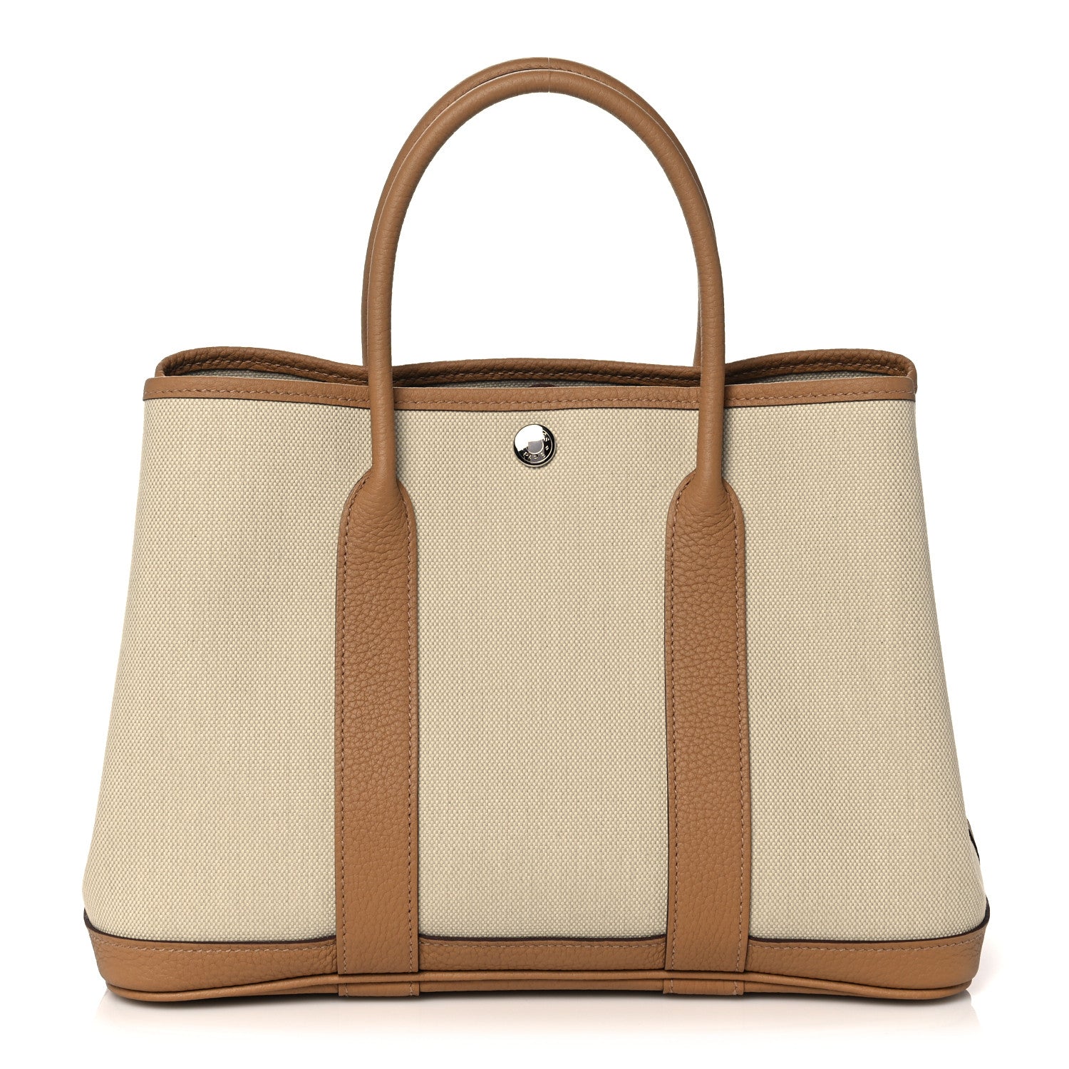 Hermes Toile Militaire Vache Country Garden Party 30 TPM Tote Beton Biscuit 1 of 10