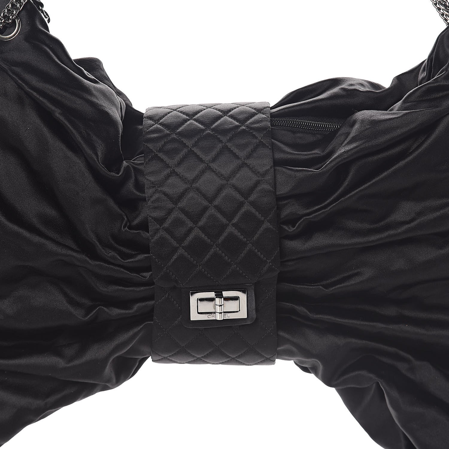 Chanel Satin Large Bow Bag Black 9 of 11
