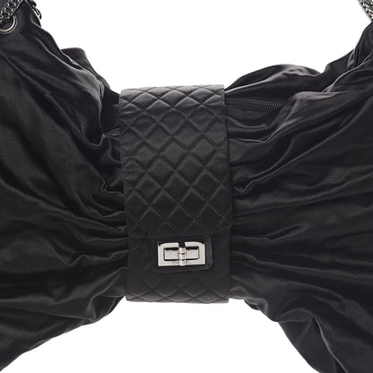 Chanel Satin Large Bow Bag Black 9 of 11