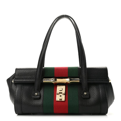 Gucci Calfskin Web Bamboo Bullet Satchel 1 of 16