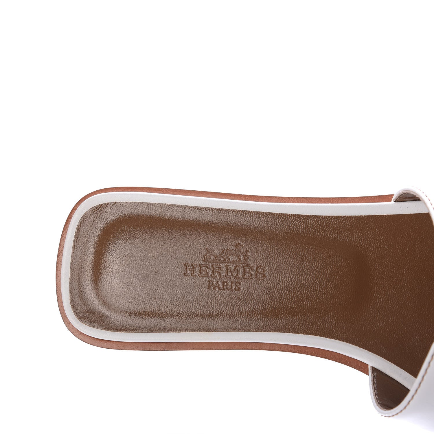 Hermes Box Calfskin Oran Sandals 36.5 White 7 of 9