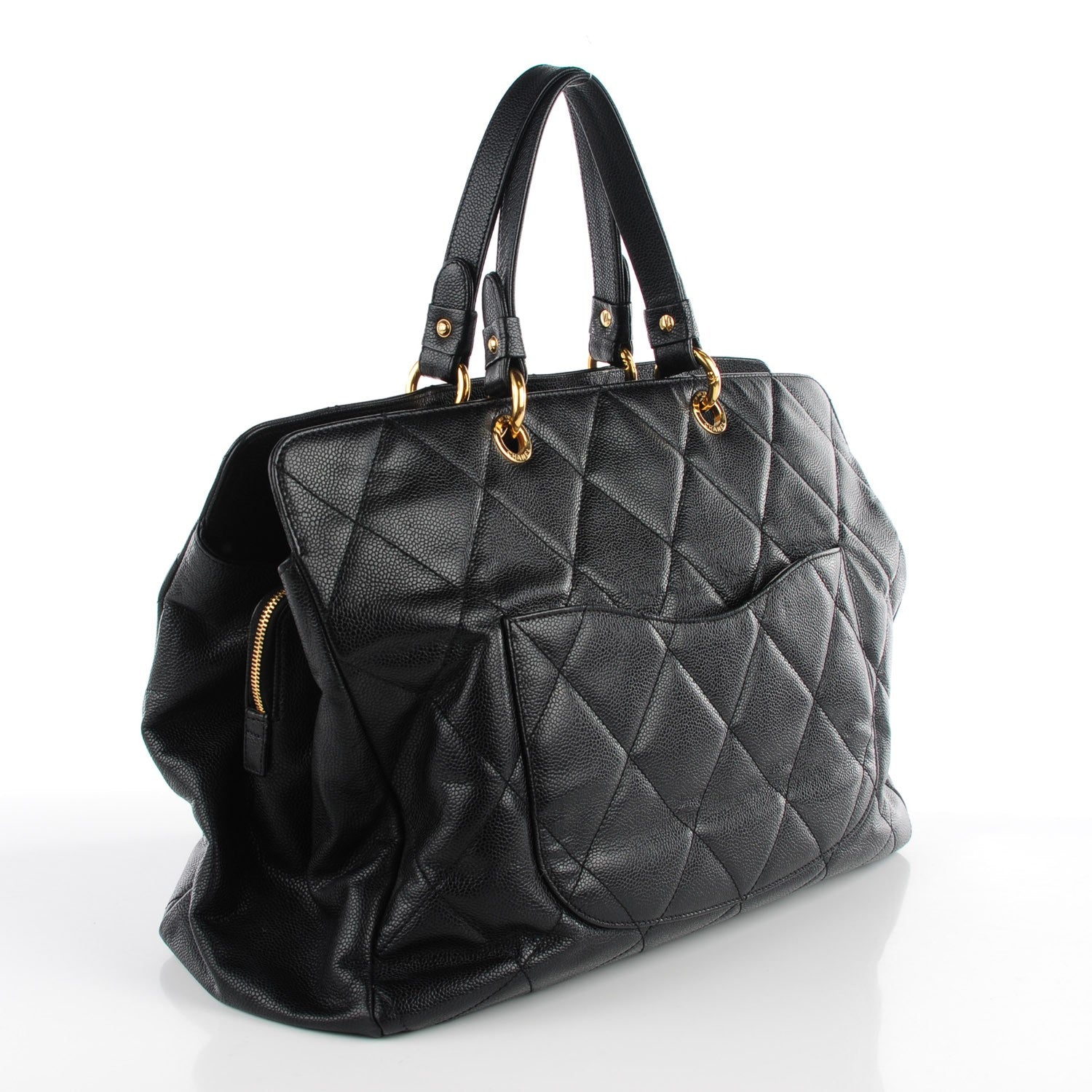 Chanel Soft Caviar Quilted CC Timeless Tote Black 3 of 8