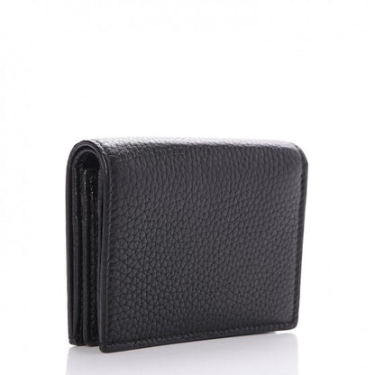 Gucci Pebbled Calfskin Animalier Card Case Black 3 of 8