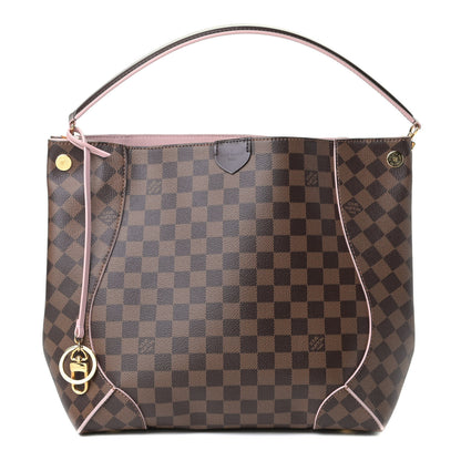 Louis Vuitton Damier Ebene Caissa Hobo Rose Ballerine 1 of 6
