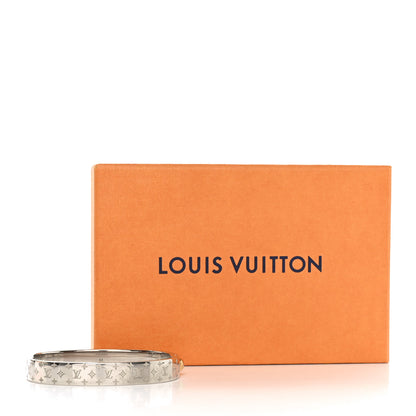 Louis Vuitton Brass Palladium Plated Nanogram Cuff M Silver 7 of 7
