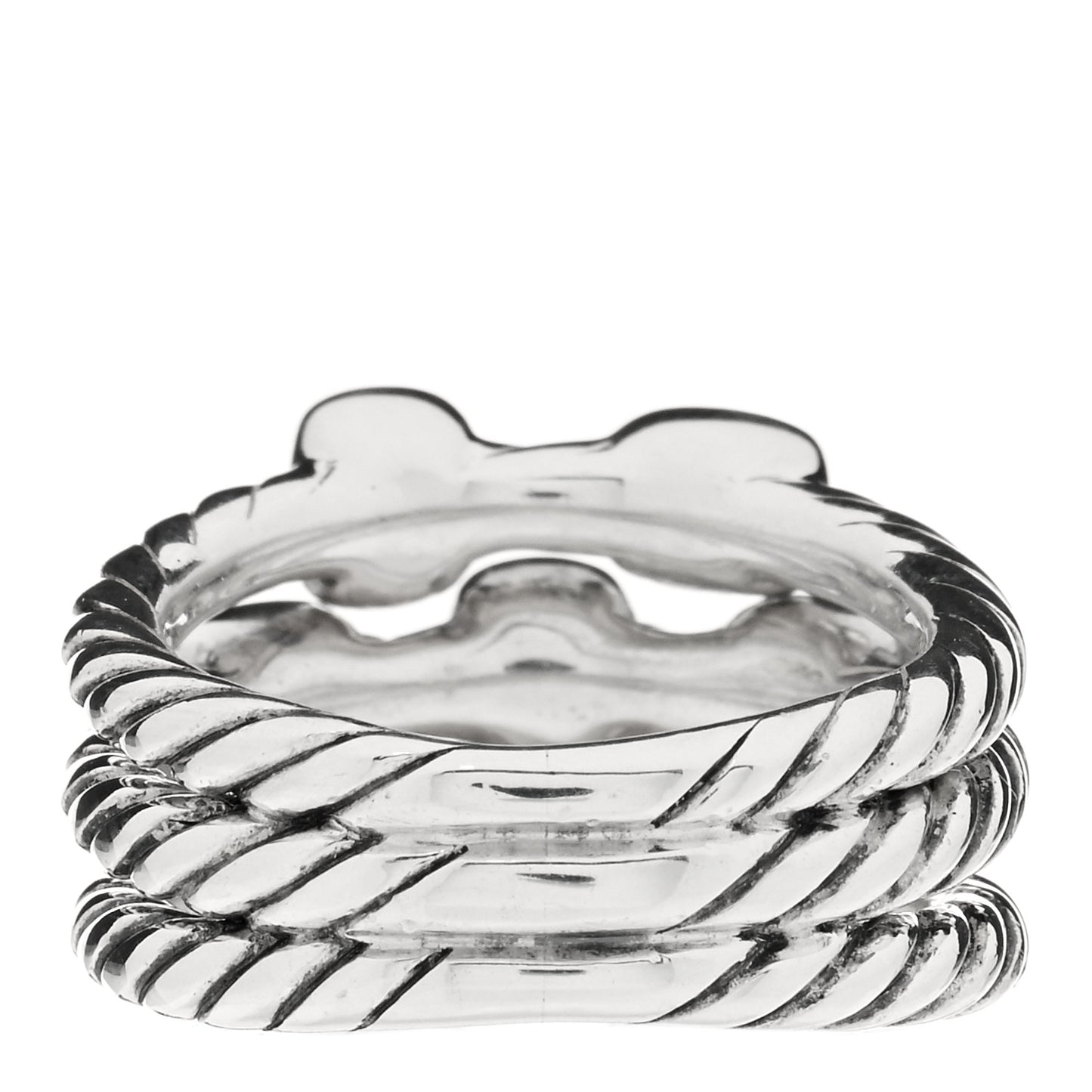 Sterling Silver Diamond Confetti 3 Row Ring 48 4.5