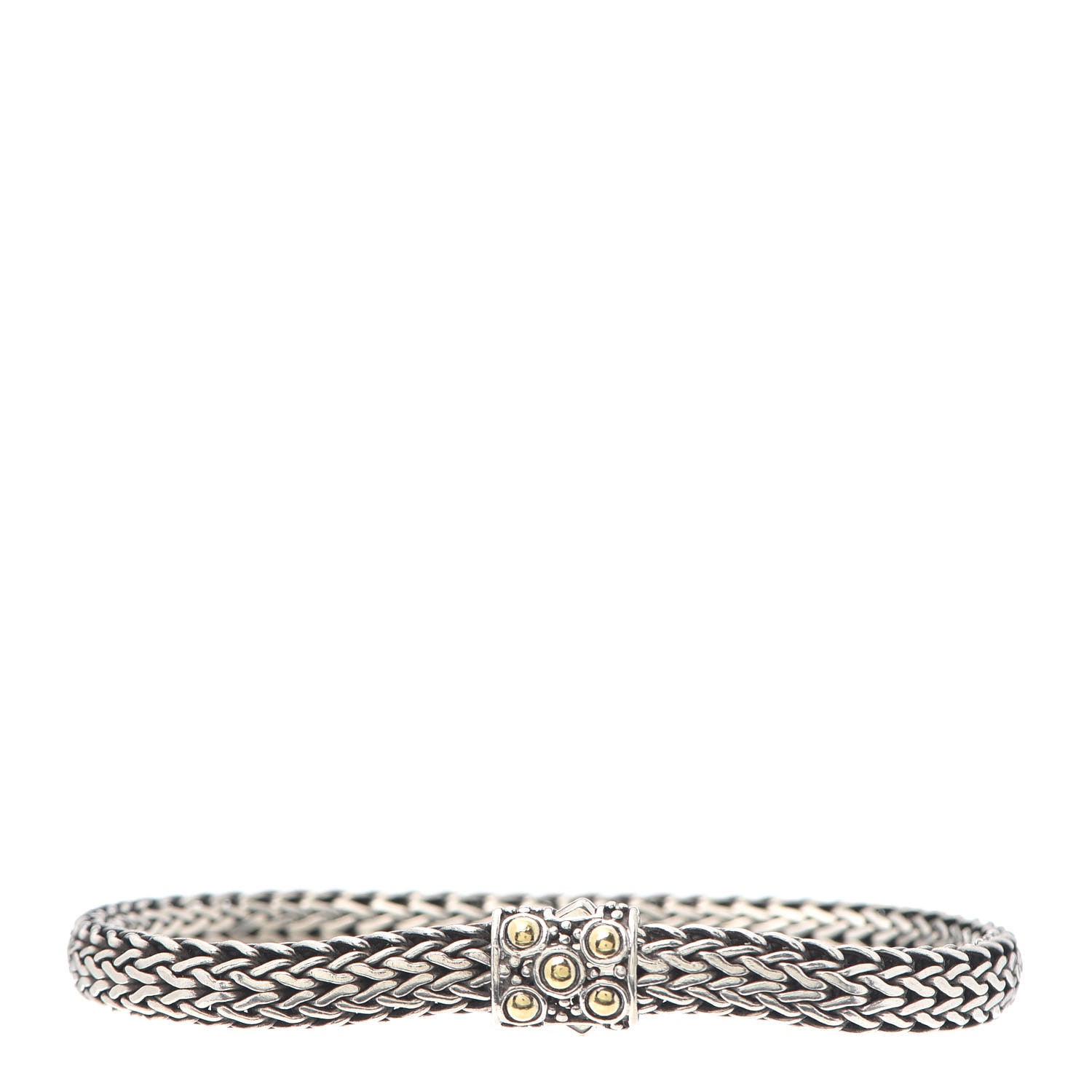 John Hardy Sterling Silver 18K Yellow Gold 9mm Jaisalmer Dot Chain Bracelet 1 of 4