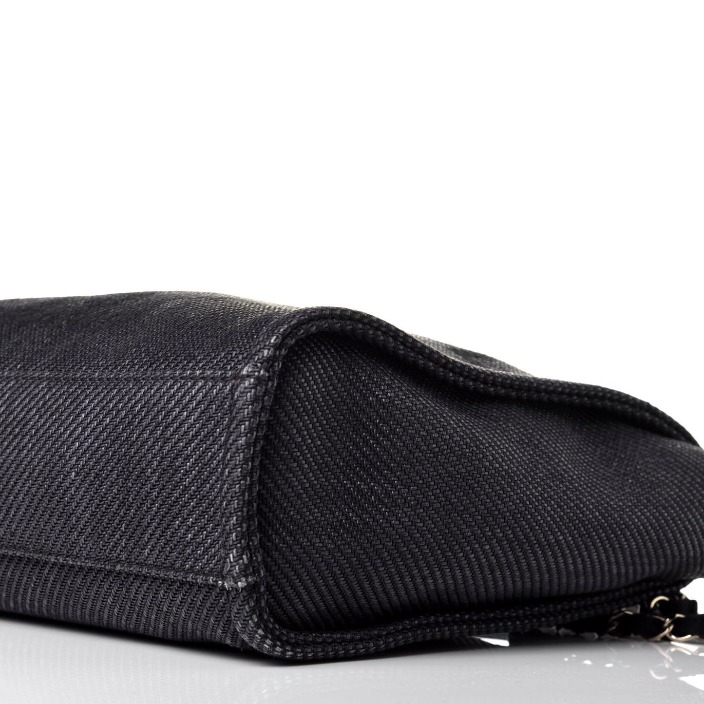 Mixed Fibers Calfskin Mini Deauville Tote Black