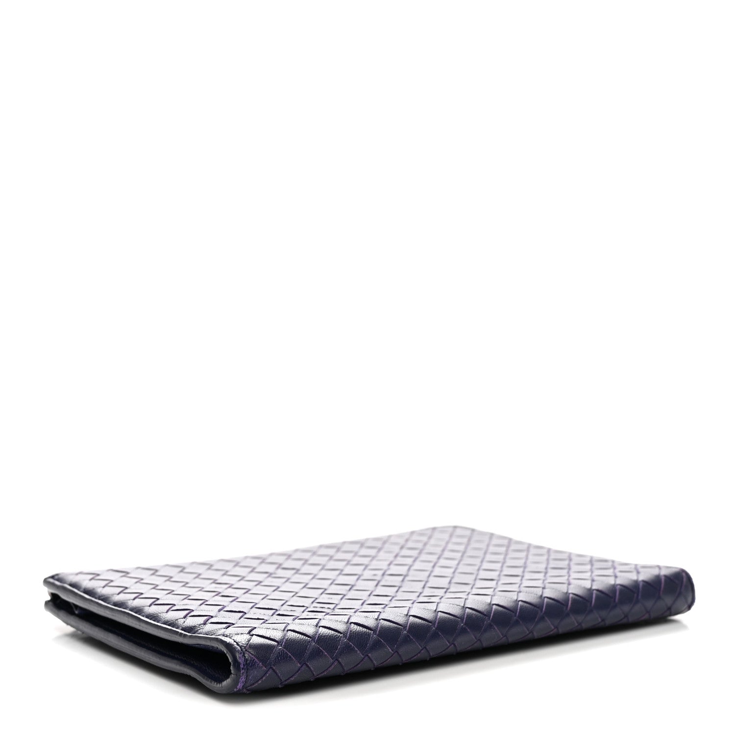 Bottega Veneta Nappa Intrecciato Flat Zip Pouch Navy 4 of 7