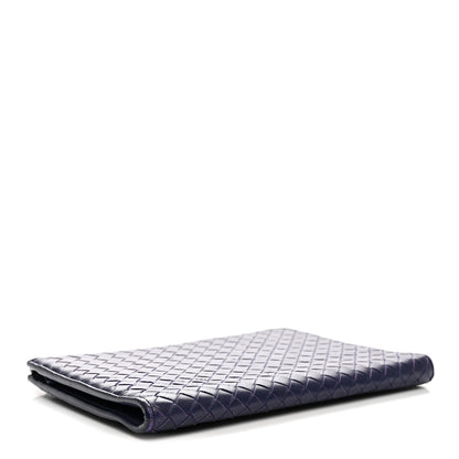 Bottega Veneta Nappa Intrecciato Flat Zip Pouch Navy 4 of 7