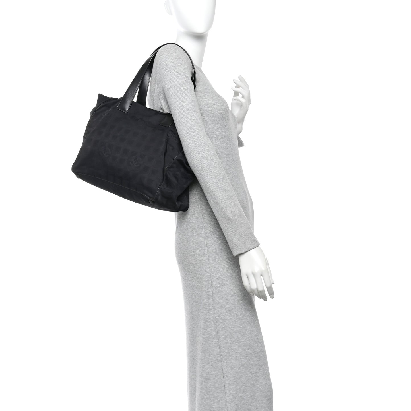 Nylon Medium Travel Tote Black