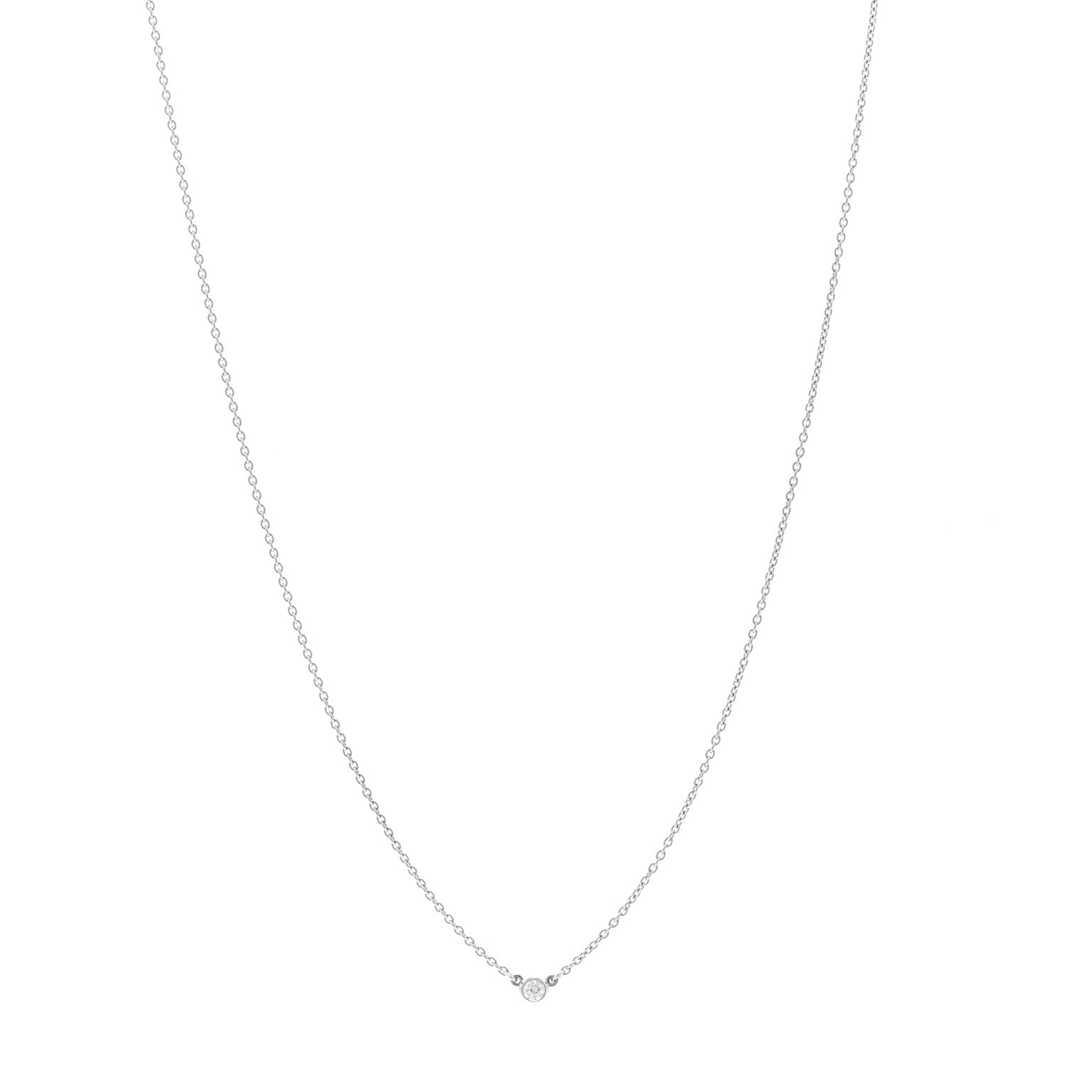 Tiffany Platinum Diamond .05ct Elsa Peretti Diamonds by the Yard Pendant Necklace 1 of 5