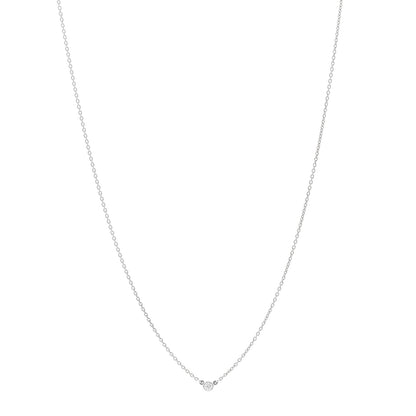Tiffany Platinum Diamond .05ct Elsa Peretti Diamonds by the Yard Pendant Necklace 1 of 5