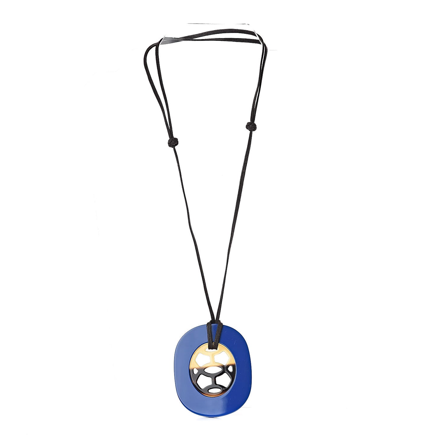 Buffalo Horn Lacquer Lift Pendant Bleu Saphir