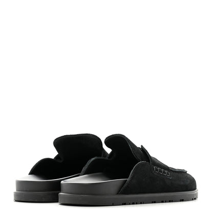 Hermes Suede Calfskin Go Mules 37 Black 5 of 10