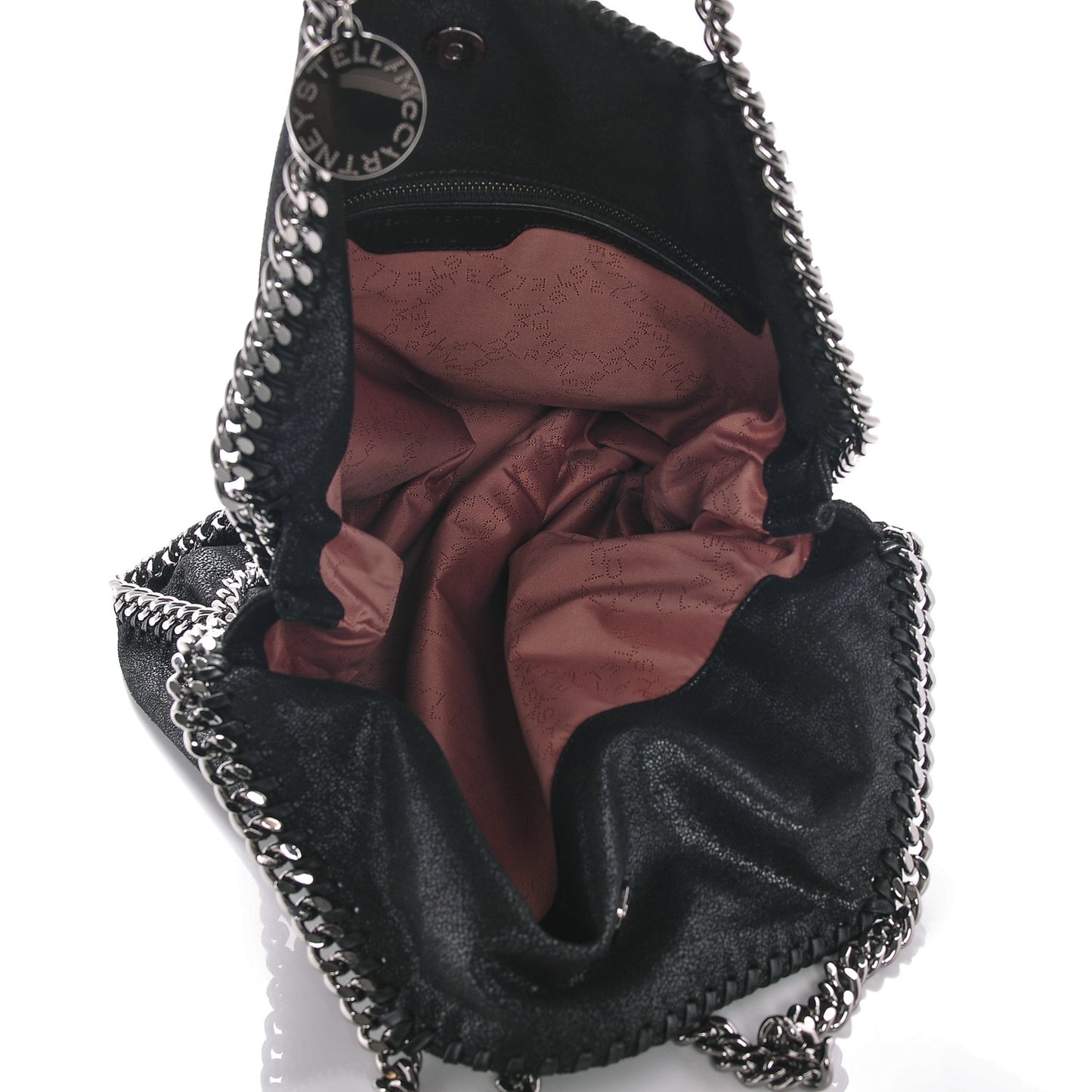 Shaggy Deer Fold Over Falabella Tote Black