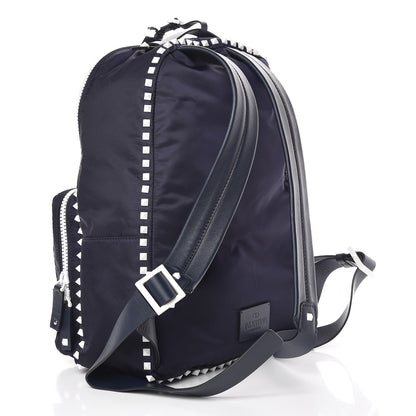 Valentino Garavani Nylon Free Rockstud Backpack Marine 3 of 10