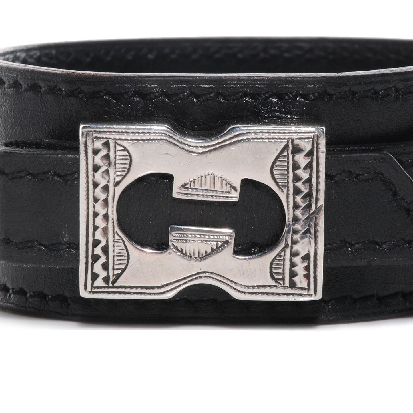 Sterling Silver Box Touareg Bracelet Medium Black