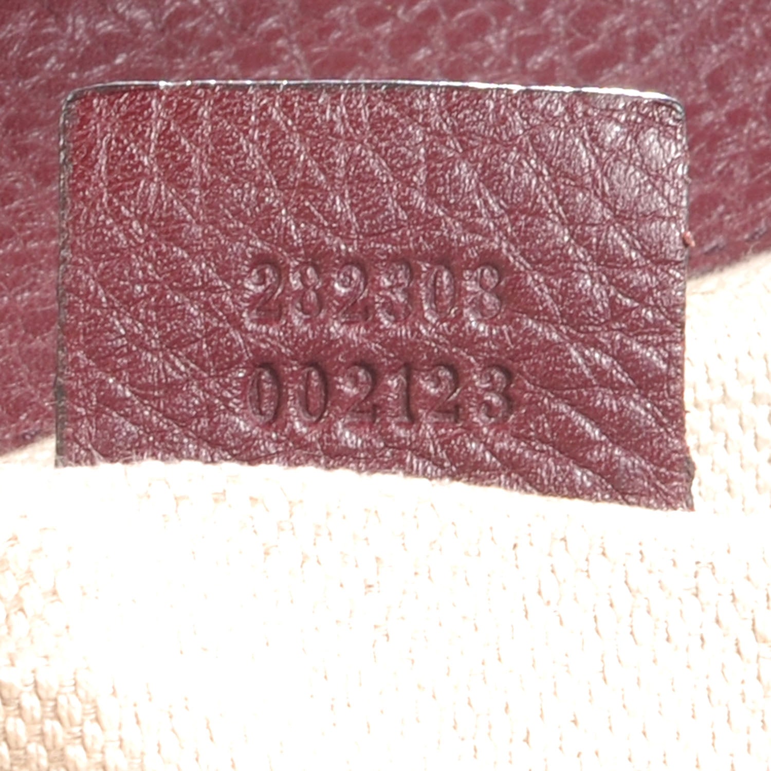 Gucci Pebbled Calfskin Large Soho Shoulder Bag Bordeaux 7 of 7