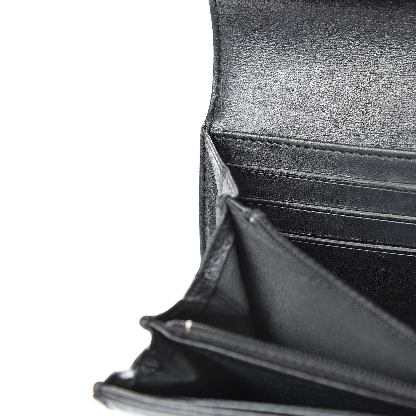 Lambskin Quilted Boy Flap Wallet Black