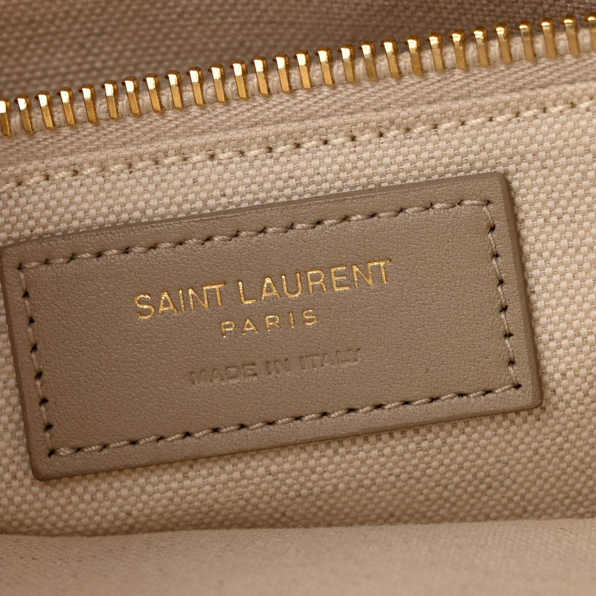 Saint Laurent Linen Calfskin Small Rive Gauche Tote Beige Sea Salt 6 of 17