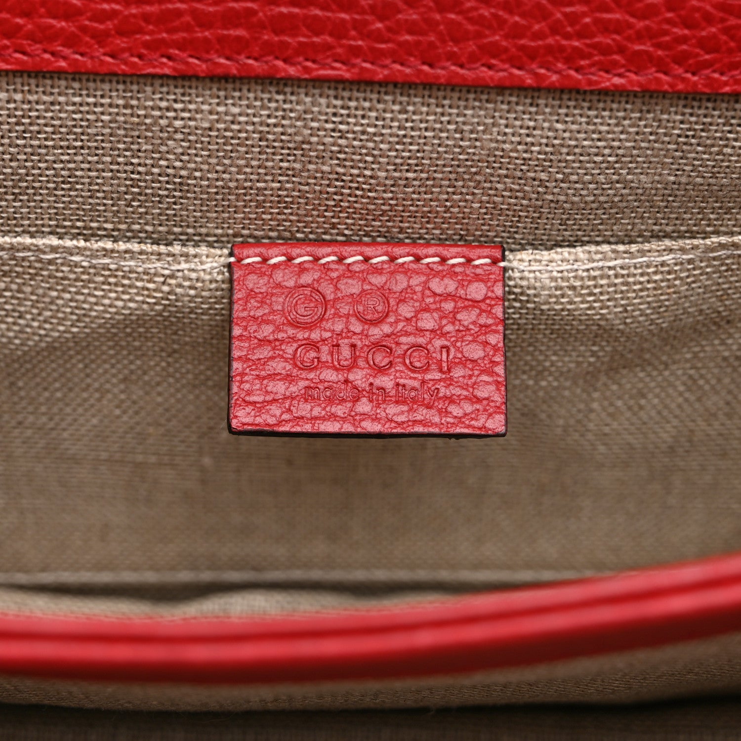 Gucci Dollar Calfskin Small Interlocking G Shoulder Bag Red 6 of 11