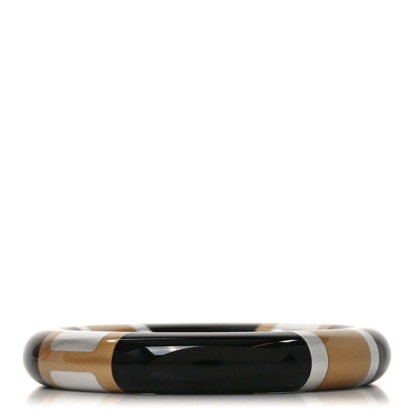Lacquered Wood H Equipe GM Bangle Bracelet Black