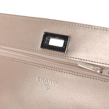 Chanel Metallic Sheepskin Quilted Reissue Wallet On Chain WOC Beige 10 of 13