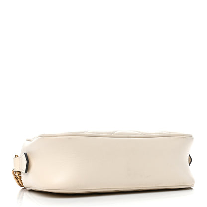 Gucci Calfskin Matelasse Mini GG Marmont Chain Shoulder Bag White 3 of 5