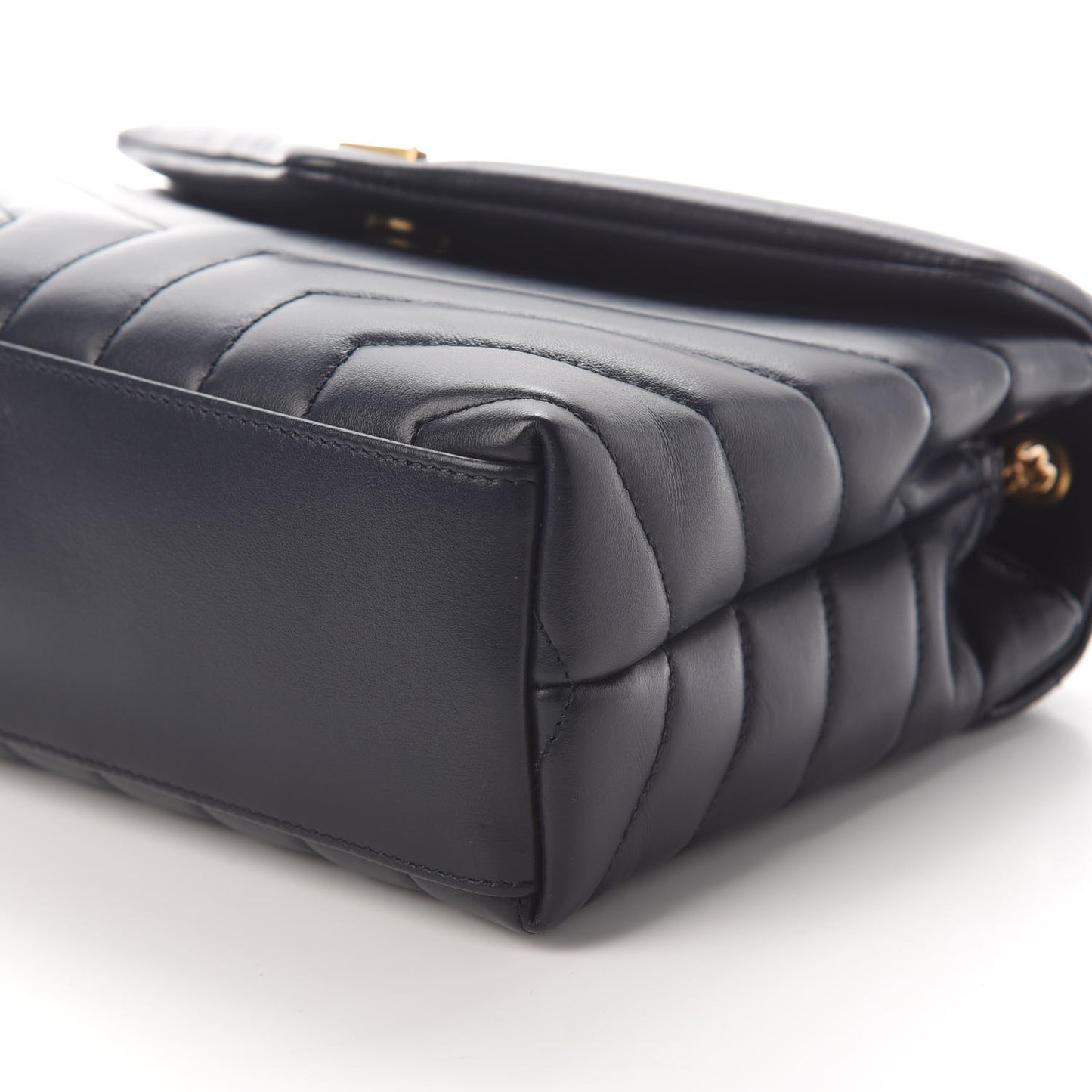 Calfskin Y Calfskin Monogram Small Loulou Chain Satchel Navy