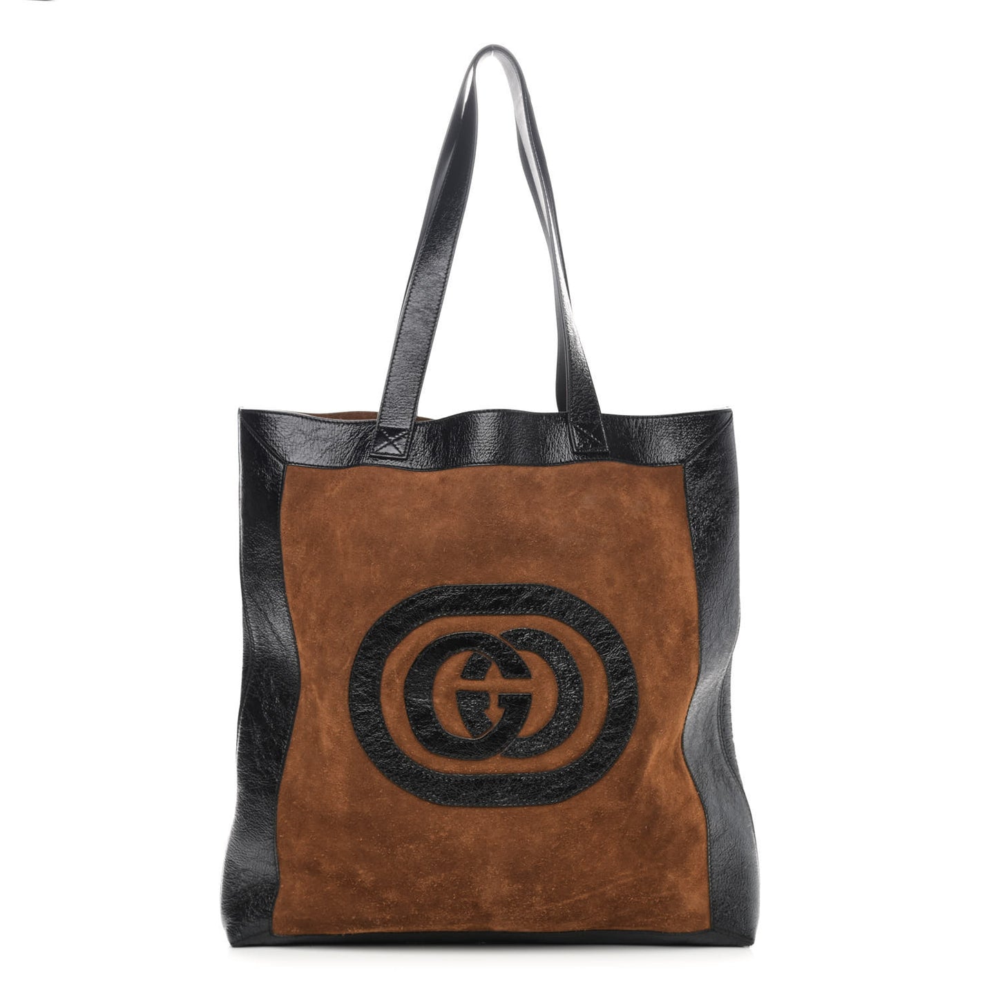 Suede Large Ophidia Vertical Shopping Tote Chestnut