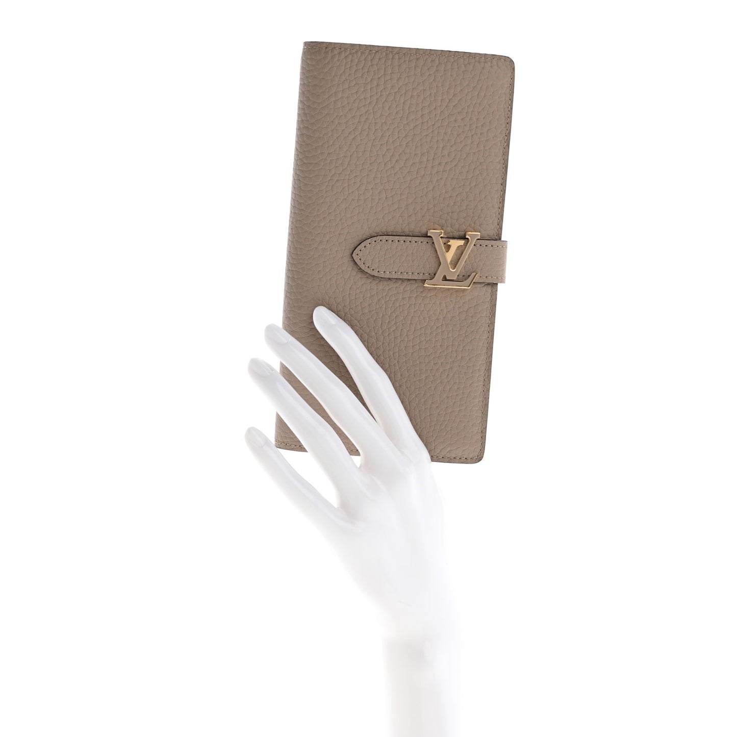 Taurillon LV Vertical Capucines Wallet Galet Aquamarine