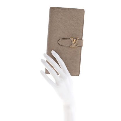 Louis Vuitton Taurillon LV Vertical Capucines Wallet Galet Aquamarine 2 of 7
