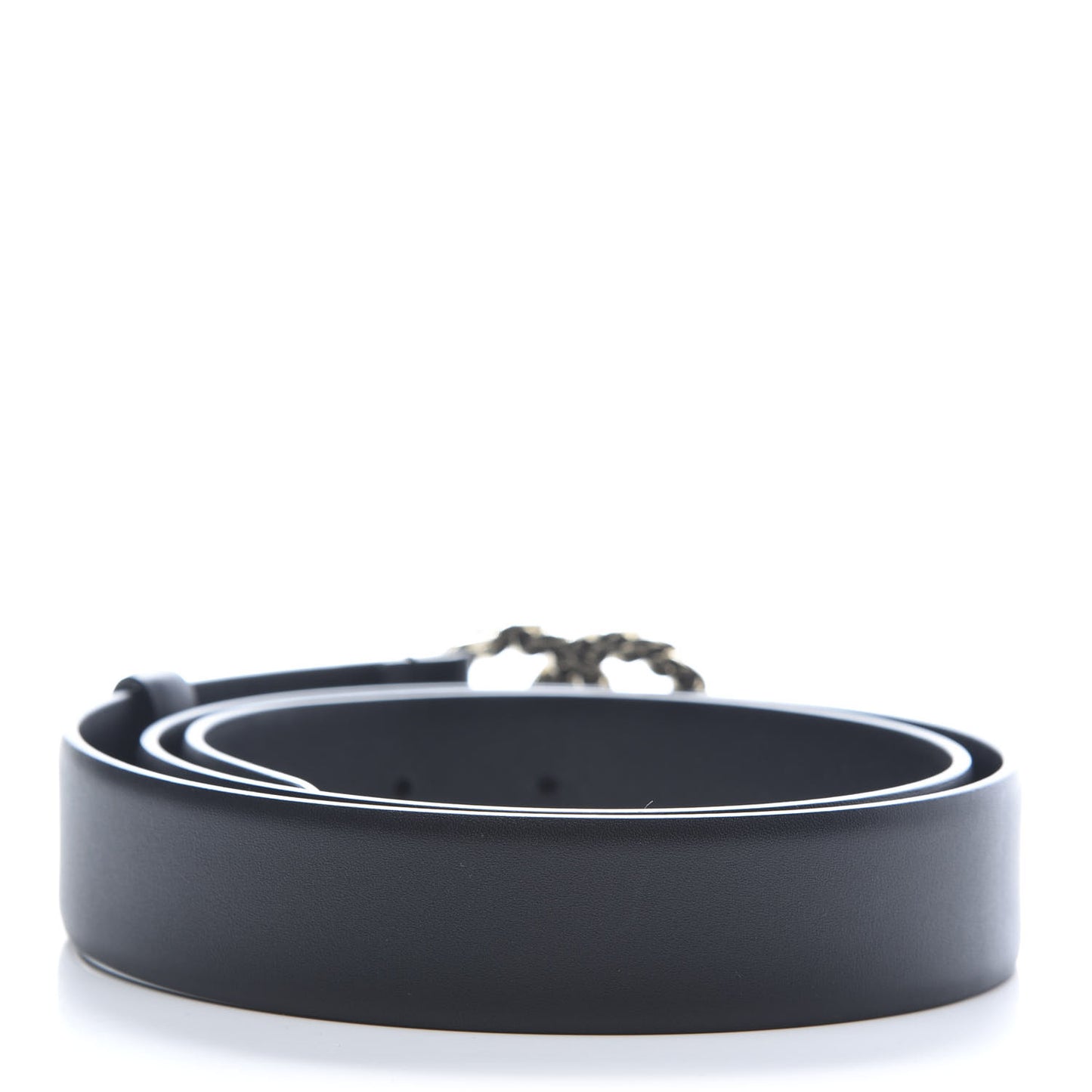Calfskin Crystal Pearls Coronation CC Belt 80 32 Black