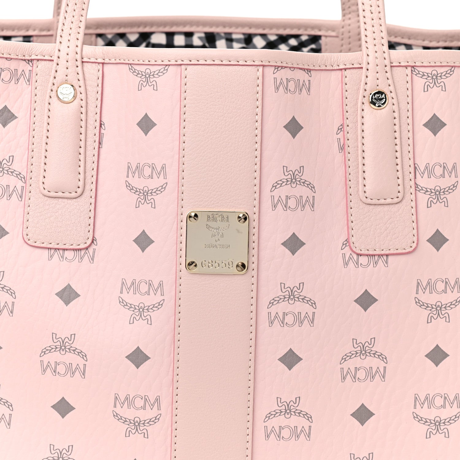 MCM Visetos Medium Liz Reversible Shopper Tote Powder Pink 11 of 16