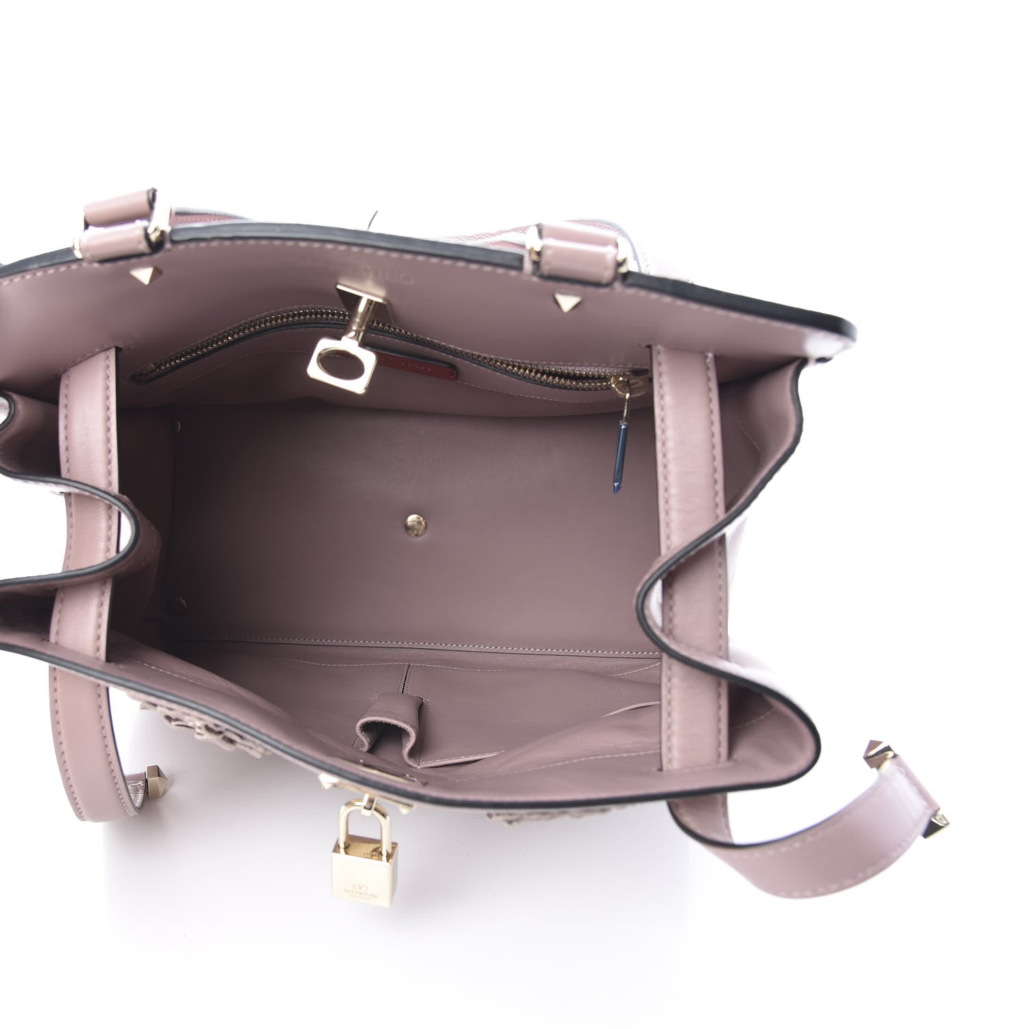 Valentino Garavani Vitello Floral Embroidered Medium Joylock Satchel Lipstick 5 of 12