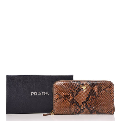 Prada Python Zip Around Wallet Brandy 10 of 10