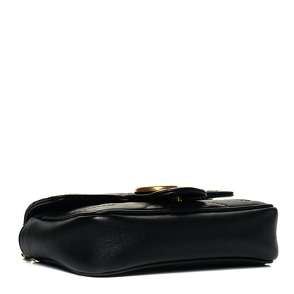 Gucci Calfskin Matelasse Super Mini GG Marmont Shoulder Bag Black 4 of 10