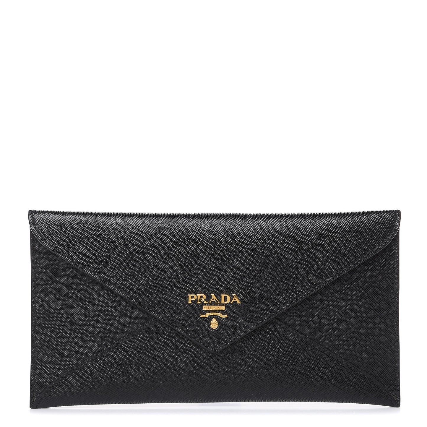 Saffiano Metal Envelope Wallet Black