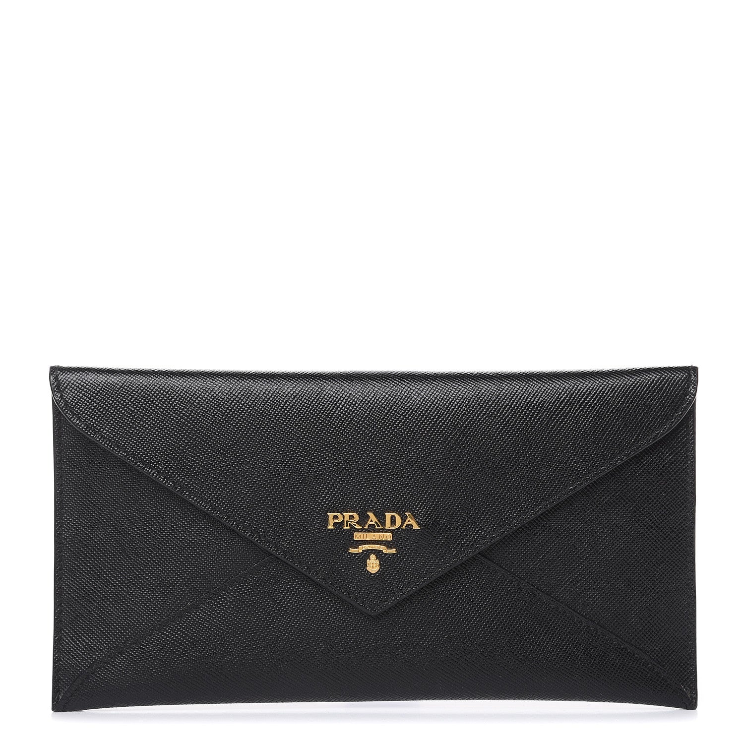 Prada Saffiano Metal Envelope Wallet Black 1 of 8