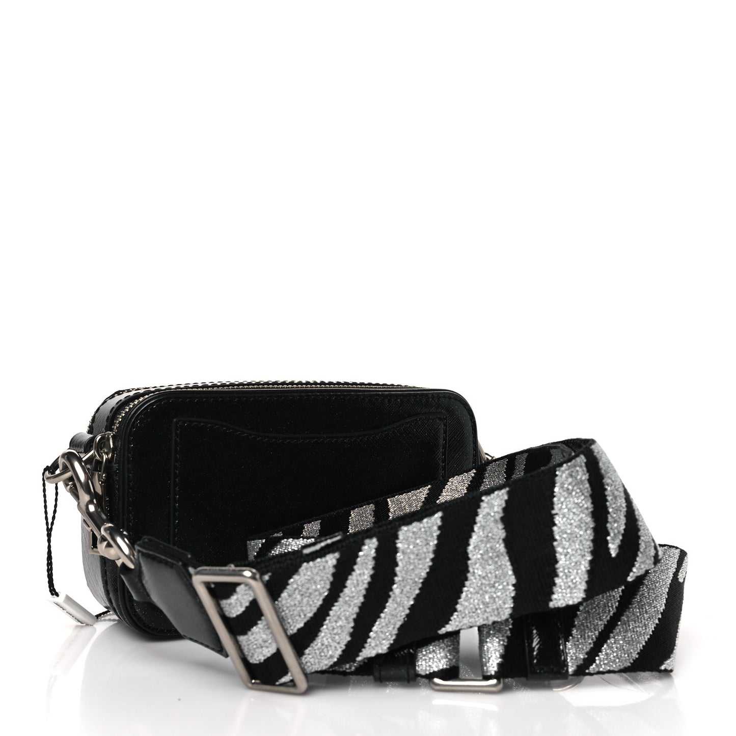 Calfskin Sequin Snapshot Camera Bag Black