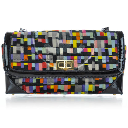 Chanel Patent Velvet Quilted Cubist Flap 1 of 8