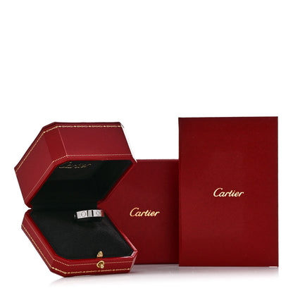 Cartier 18K White Gold 3 Diamond 5.5mm LOVE Ring 61 9.5 5 of 5