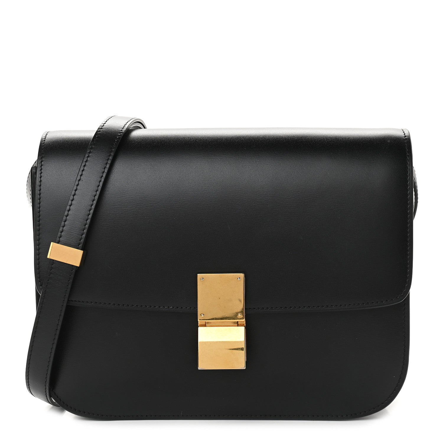 Celine Box Calfskin Medium Classic Box Flap Bag Black 1 of 9