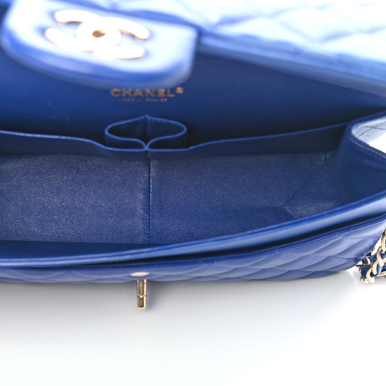 Chanel Lambskin Quilted Jumbo Double Flap Blue 5 of 12