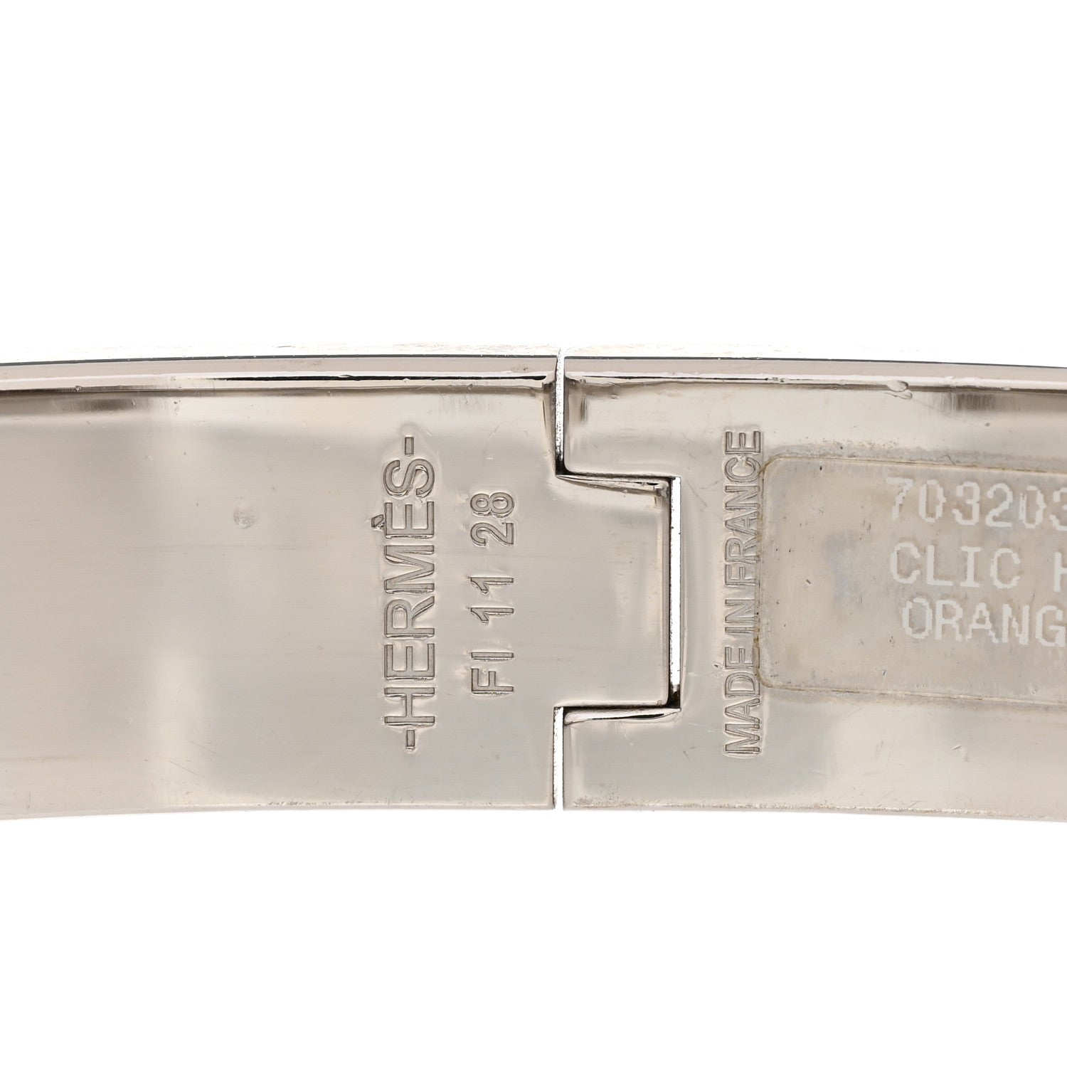 Hermes Matte Enamel Narrow Clic Clac HH Bracelet GM Orange 4 of 5
