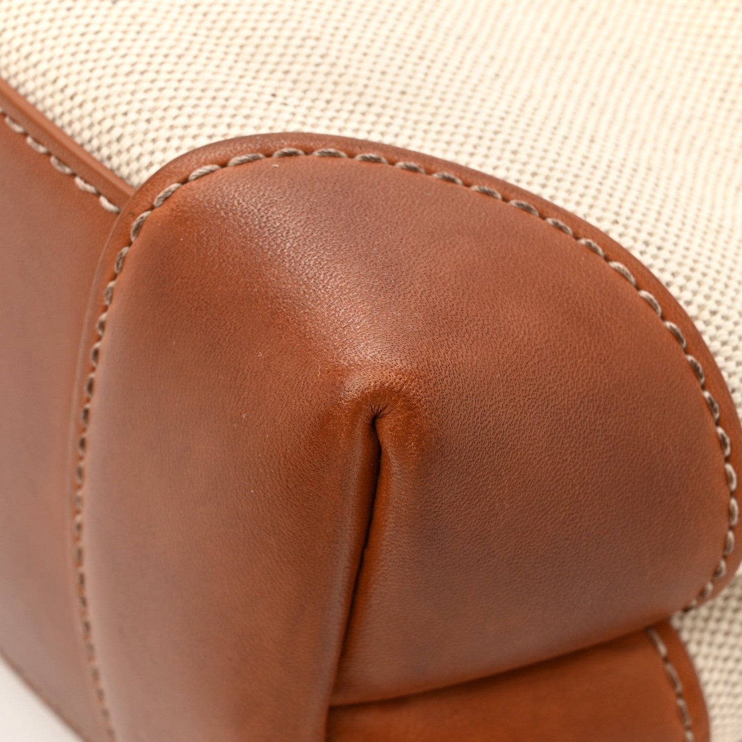Bottega Veneta Washed Canvas Calfskin Small Andiamo Shoulder Bag Natural Light Wood 17 of 17