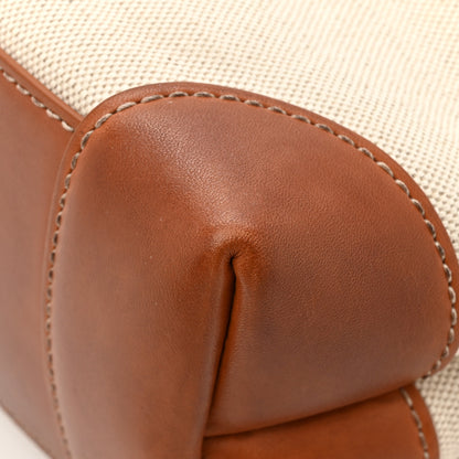 Bottega Veneta Washed Canvas Calfskin Small Andiamo Shoulder Bag Natural Light Wood 17 of 17