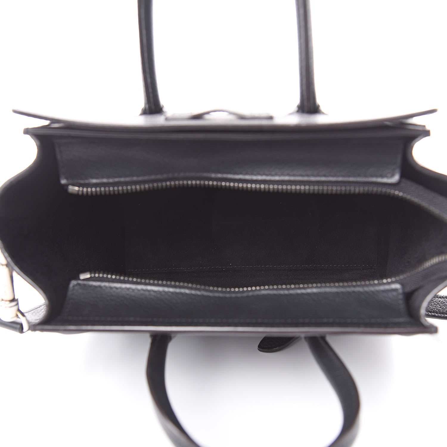 Celine Drummed Calfskin Nano Luggage Black 5 of 9
