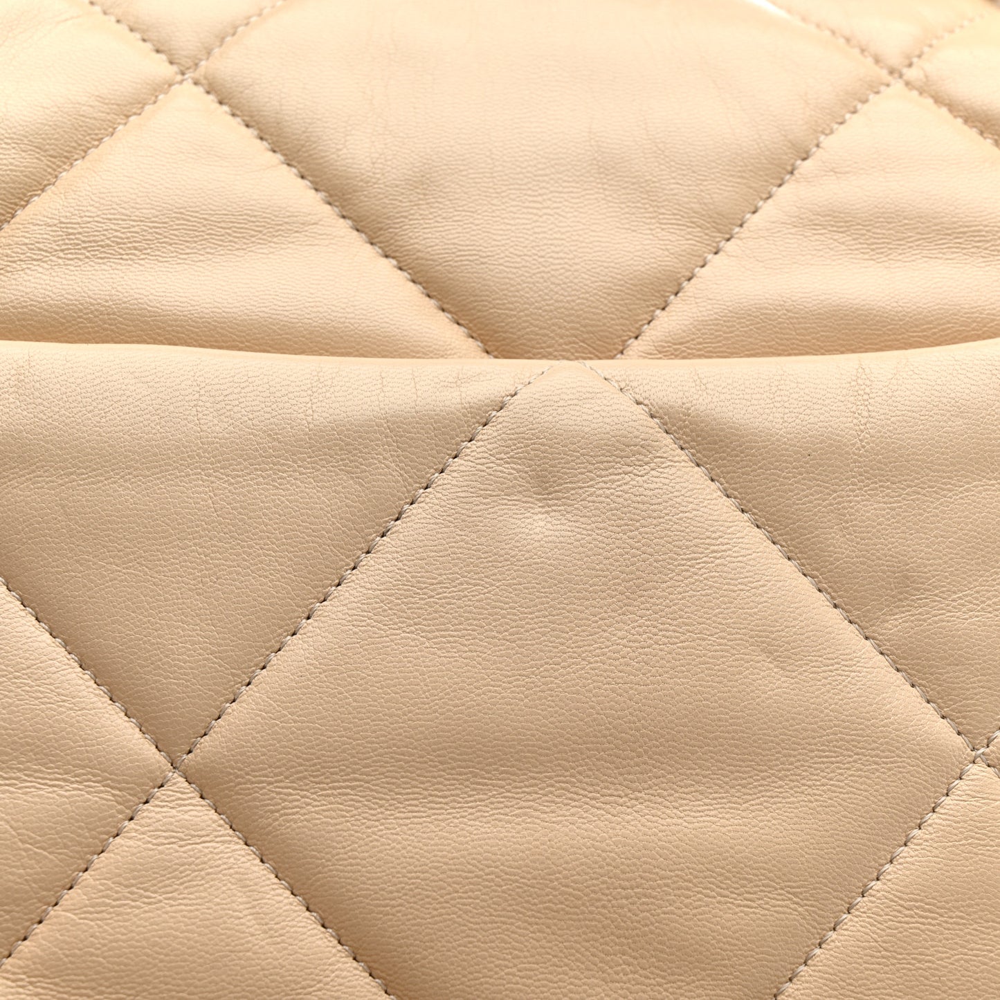 Goatskin Quilted Large Chanel 19 Flap Beige